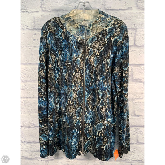 Cardigan Designer By Lafayette 148 In Snakeskin Print, Size: Xl