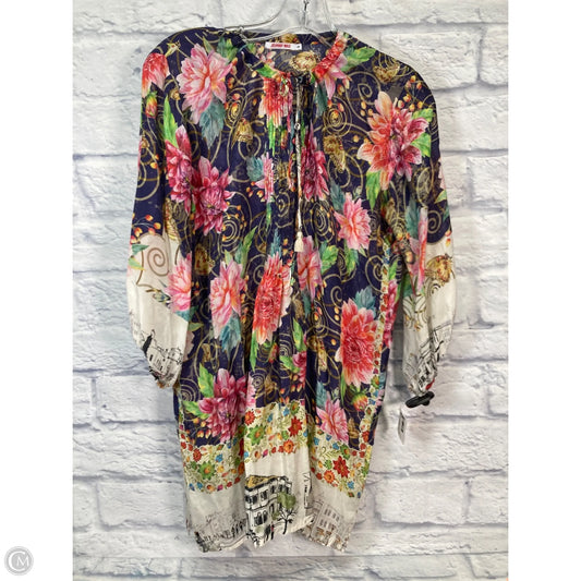 Blouse 3/4 Sleeve By Johnny Was In Floral Print, Size: S