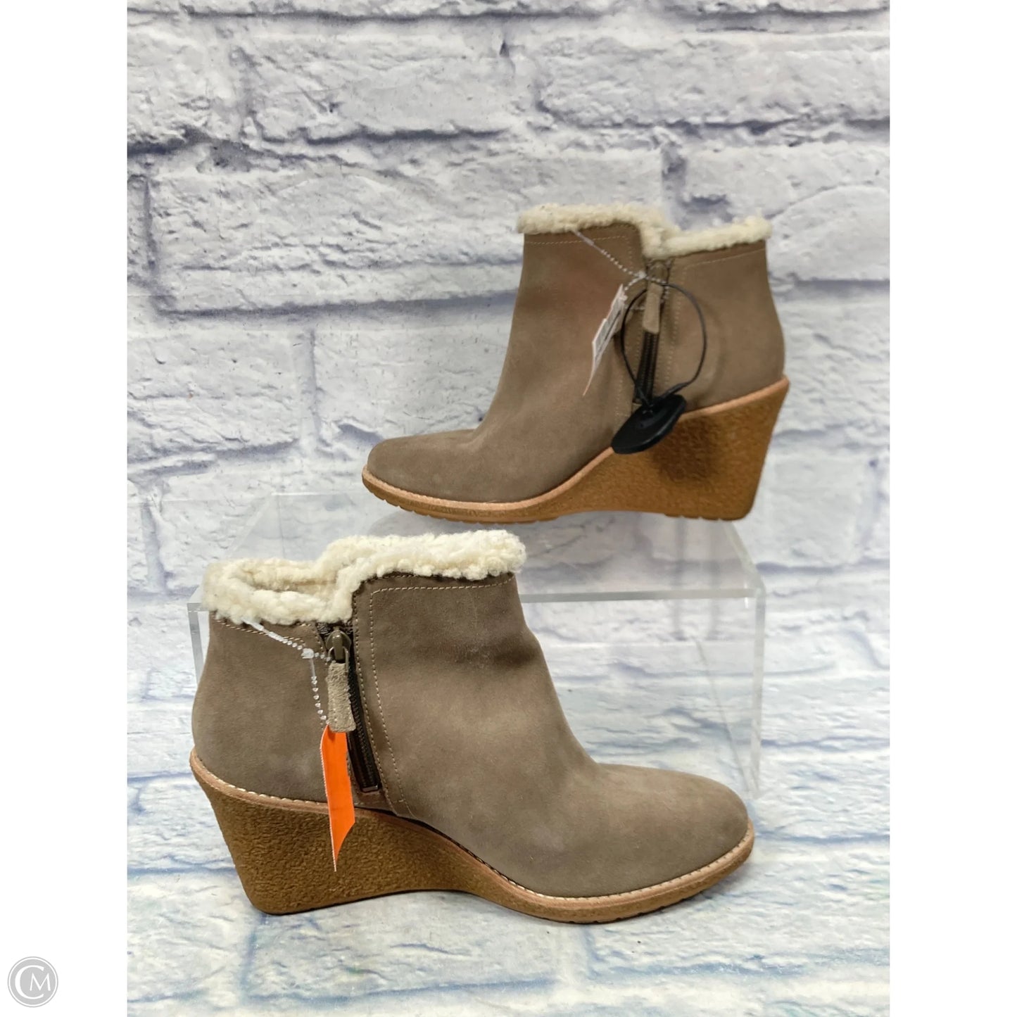 Boots Ankle Heels By Cole-haan In Grey, Size: 10