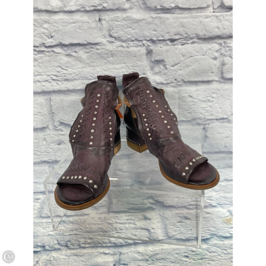 Boots Leather By Clothes Mentor In Purple, Size: 10