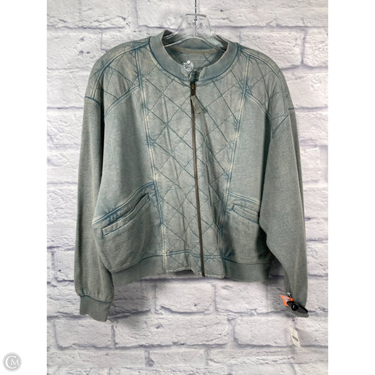 Jacket Puffer & Quilted By Pilcro In Blue & Grey, Size: S
