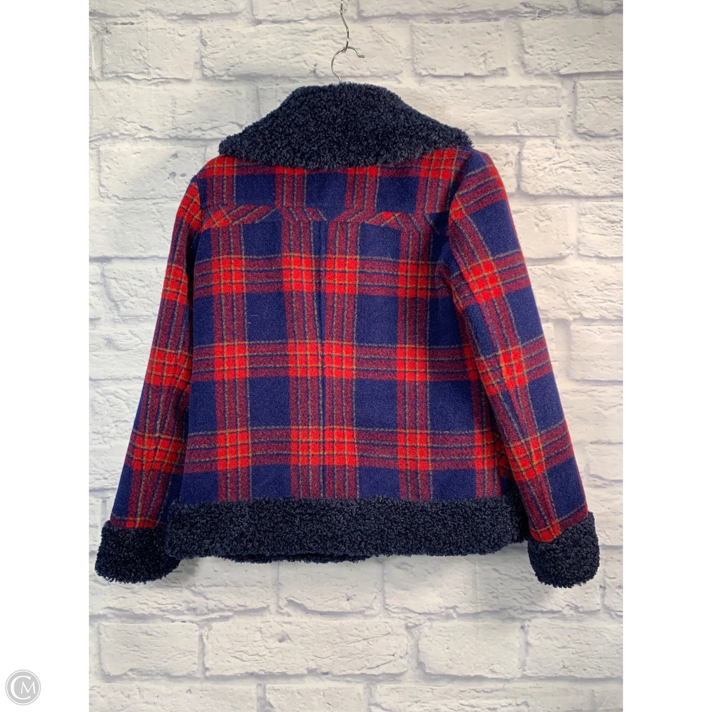 Jacket Faux Fur & Sherpa By Sundance In Blue & Red, Size: S
