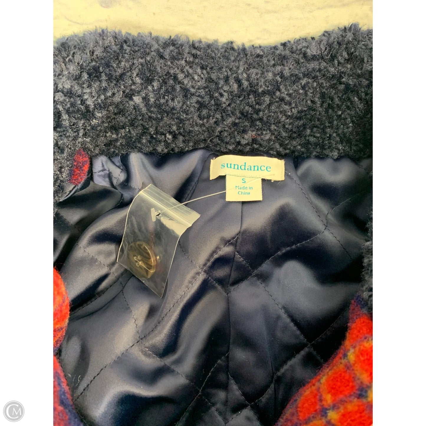Jacket Faux Fur & Sherpa By Sundance In Blue & Red, Size: S
