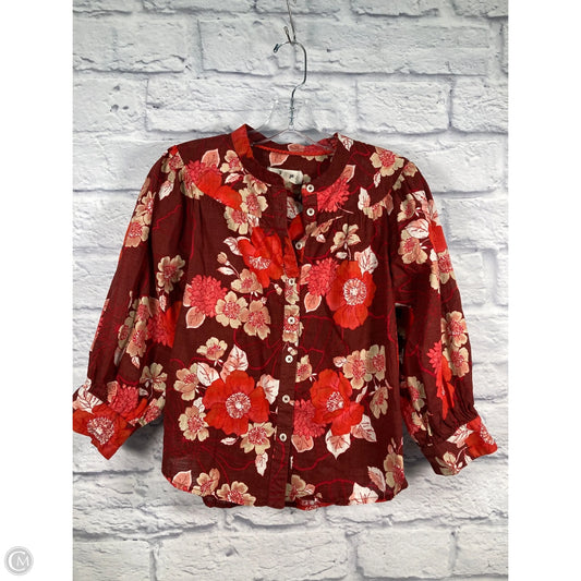 Blouse 3/4 Sleeve By Porridge In Red, Size: Xs