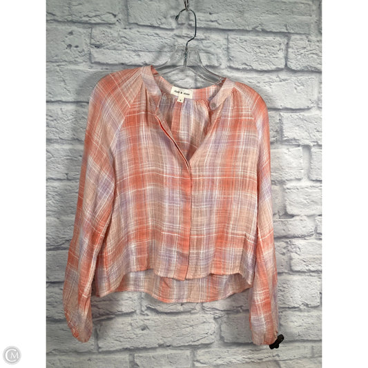Blouse Long Sleeve By Cloth & Stone In Orange, Size: S