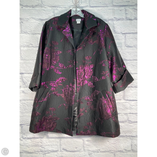 Coat Other By Chicos In Black & Purple, Size: L