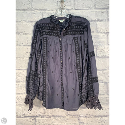 Blouse Long Sleeve By Sundance In Navy, Size: L