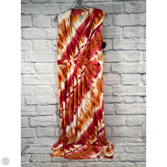 Dress Casual Maxi By Chicos In Orange & Pink, Size: M
