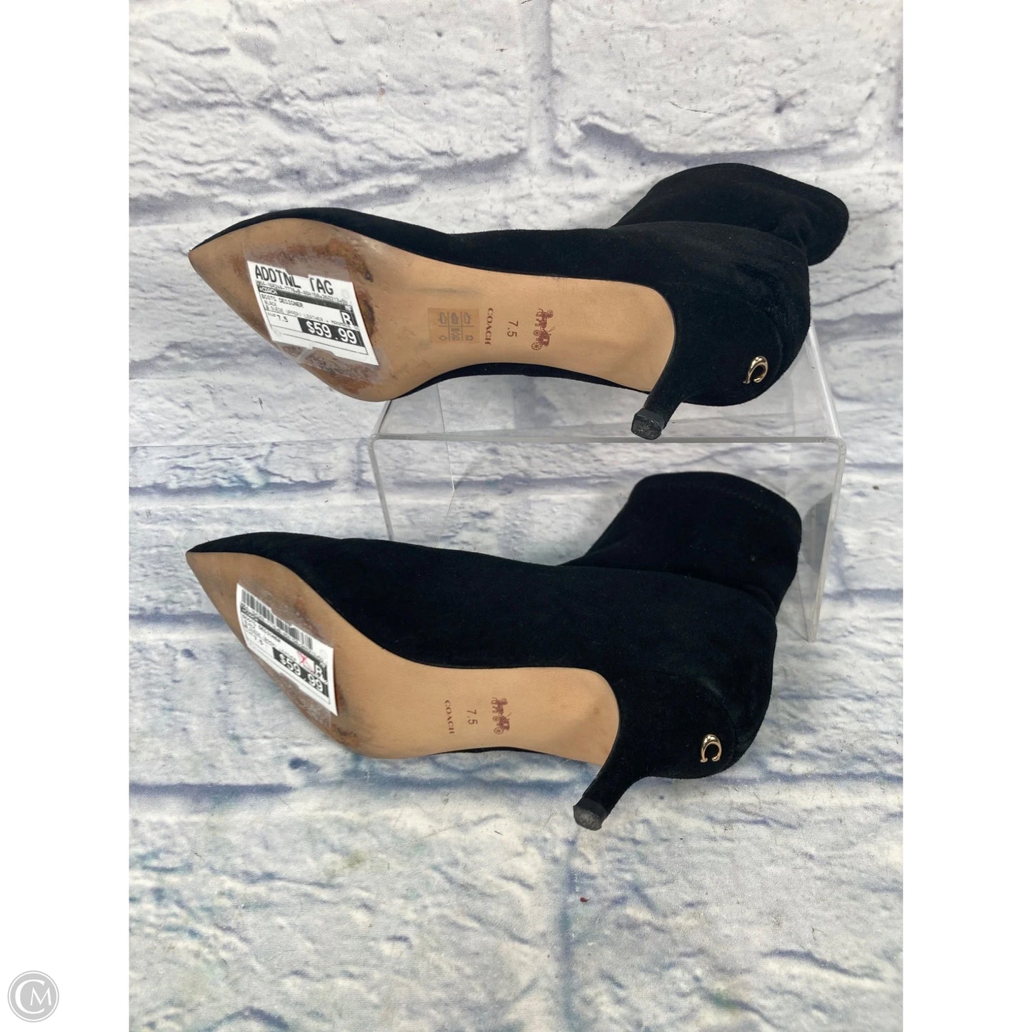 Boots Designer By Coach In Black, Size: 7.5