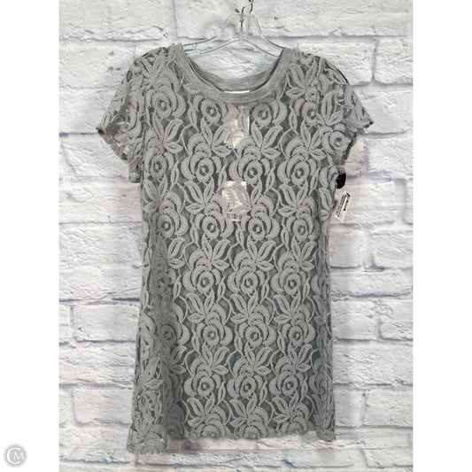 Blouse Short Sleeve By Anthropologie In Grey, Size: M