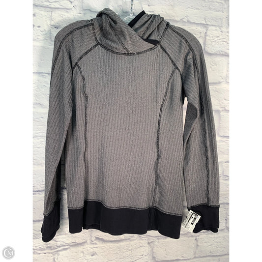 Athletic Top Long Sleeve Hoodie By Lululemon In Black & White, Size: S