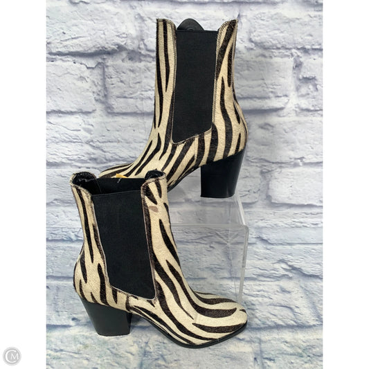 Boots Ankle Heels By Clothes Mentor In Zebra Print, Size: 7