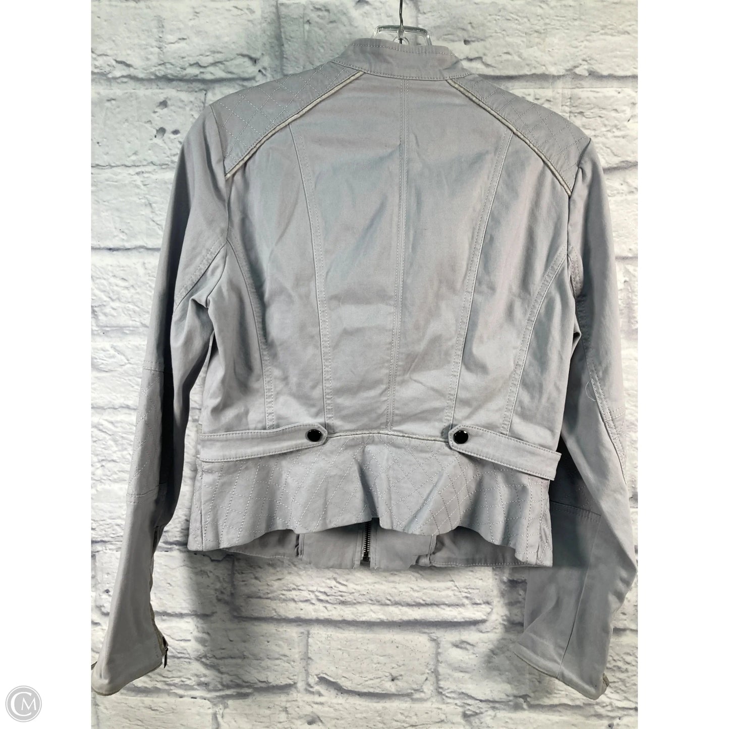 Jacket Moto By White House Black Market In Grey, Size: S