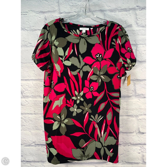 Top Short Sleeve By Chicos In Black & Pink, Size: M