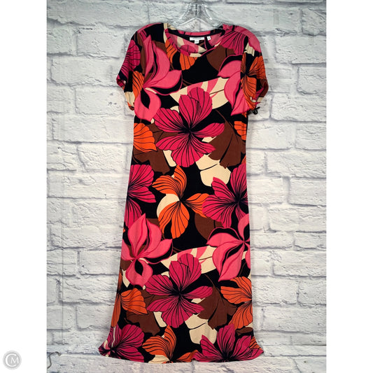 Dress Casual Midi By Chicos In Blue & Pink, Size: M