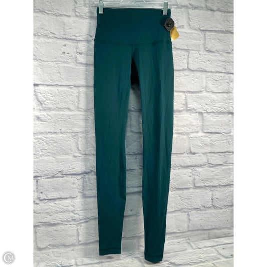 Athletic Leggings By Lululemon In Green, Size: Xs