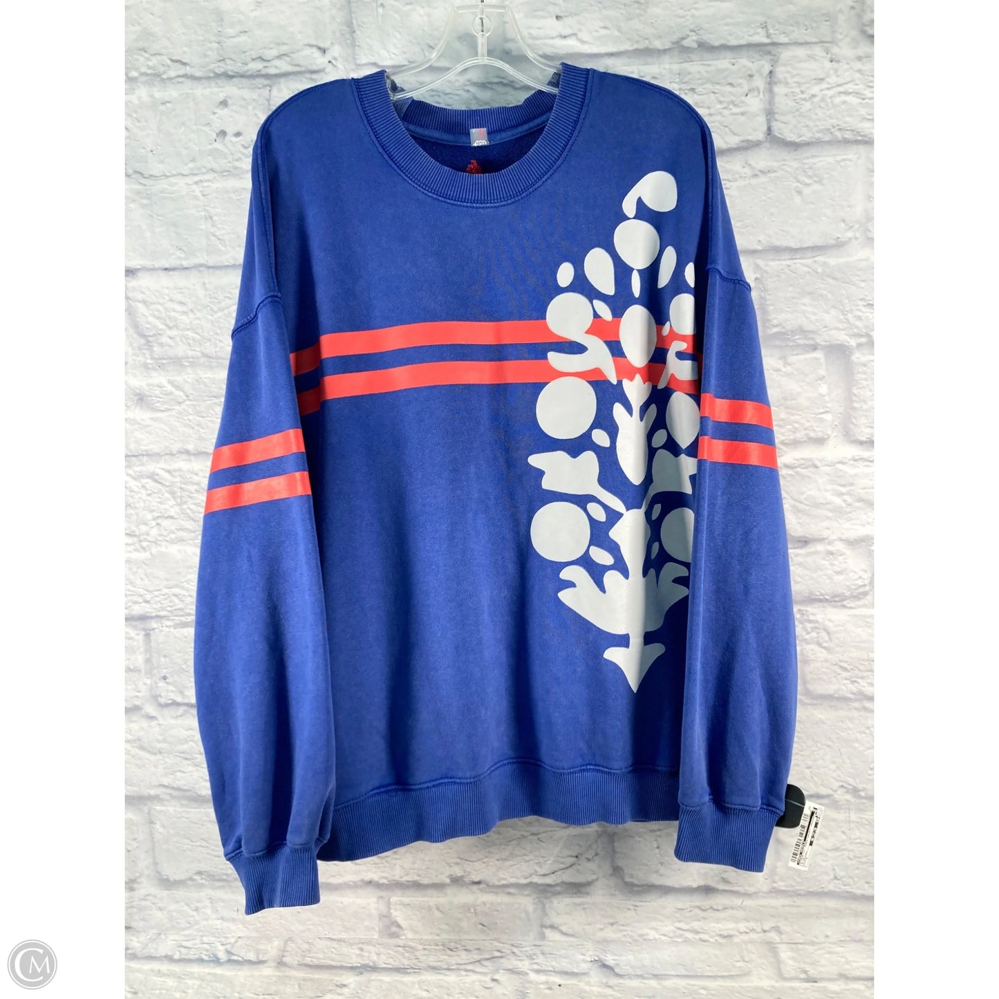 Athletic Sweatshirt Crewneck By Free People In Blue, Size: S