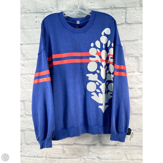 Athletic Sweatshirt Crewneck By Free People In Blue, Size: S