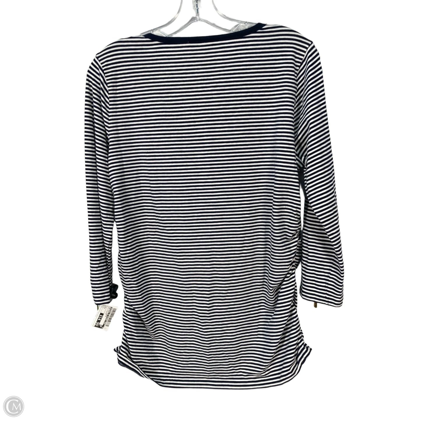 Top 3/4 Sleeve By Michael By Michael Kors In Blue & White, Size: L