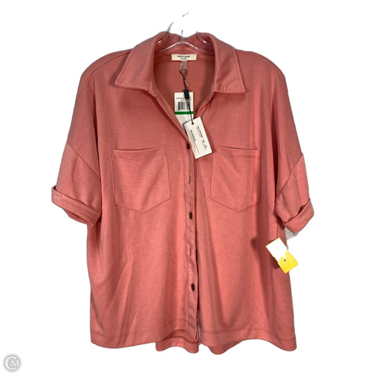 Top Short Sleeve By Cable And Gauge In Pink, Size: L