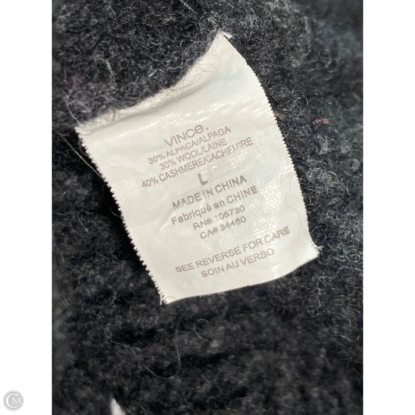 Sweater Cardigan By Vince In Grey, Size: L