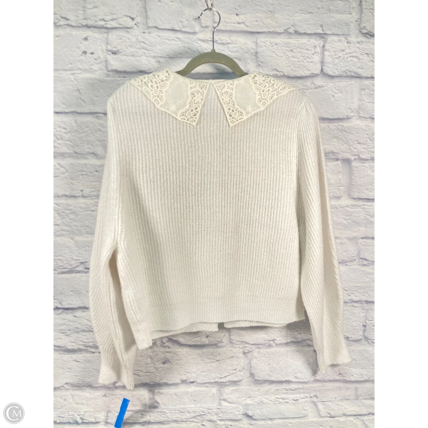 Sweater Cardigan By Top Shop In White, Size: L
