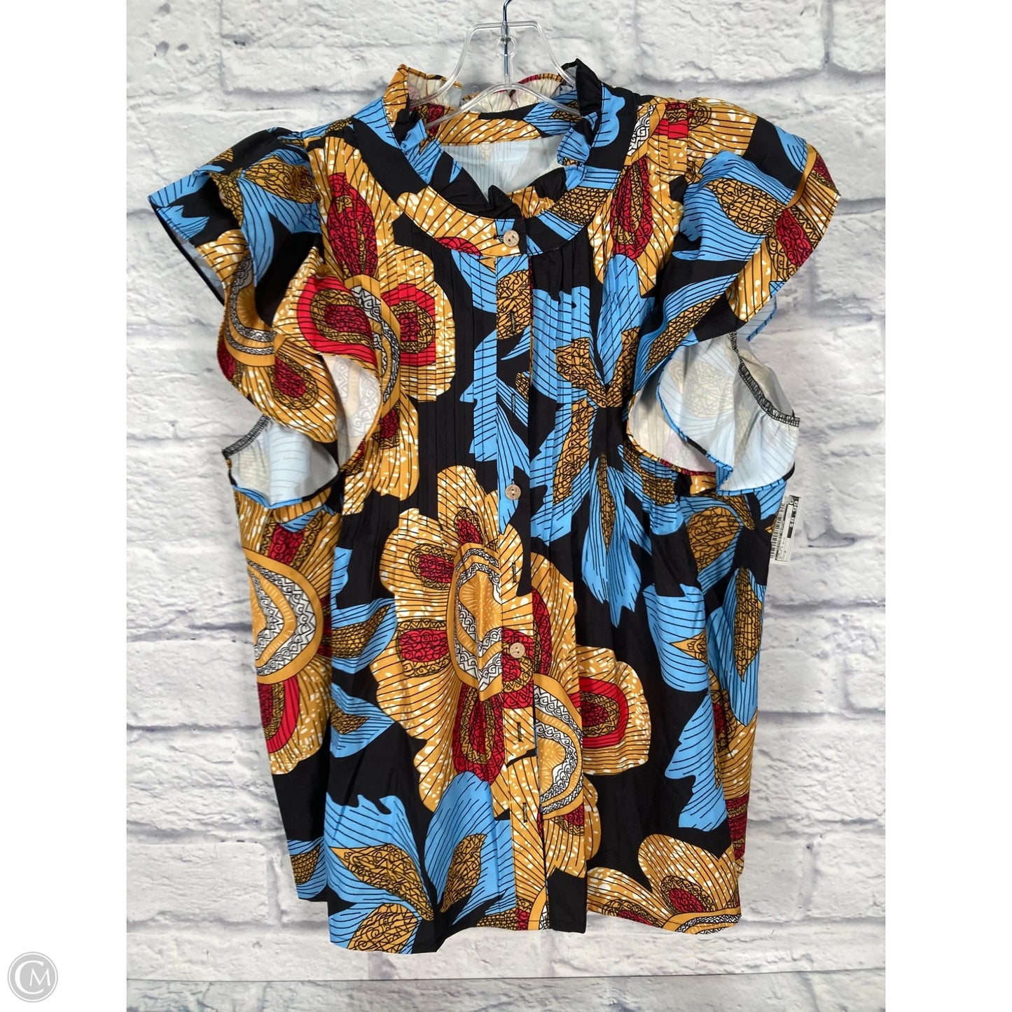 Top Short Sleeve By Clothes Mentor In Black & Blue, Size: M