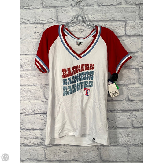 Top Short Sleeve By New Era In Blue & Red & White, Size: L