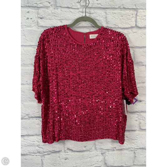 Blouse Short Sleeve By Velvet By Graham & Spencer In Pink, Size: L