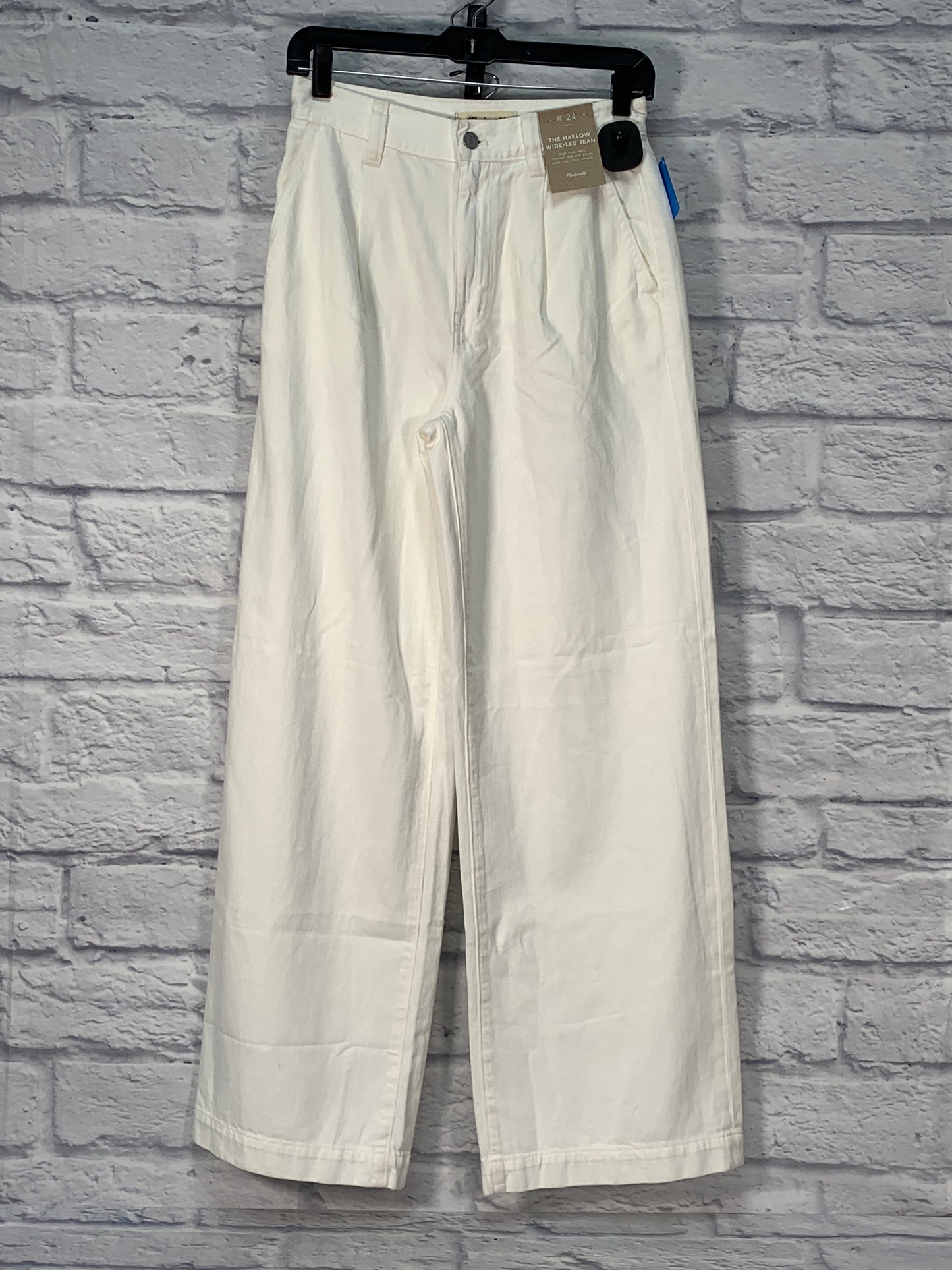 Jeans Wide Leg By Madewell In White Denim, Size: 0