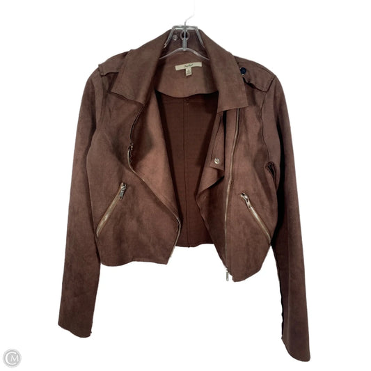 Jacket Moto By Papaya In Brown, Size: S
