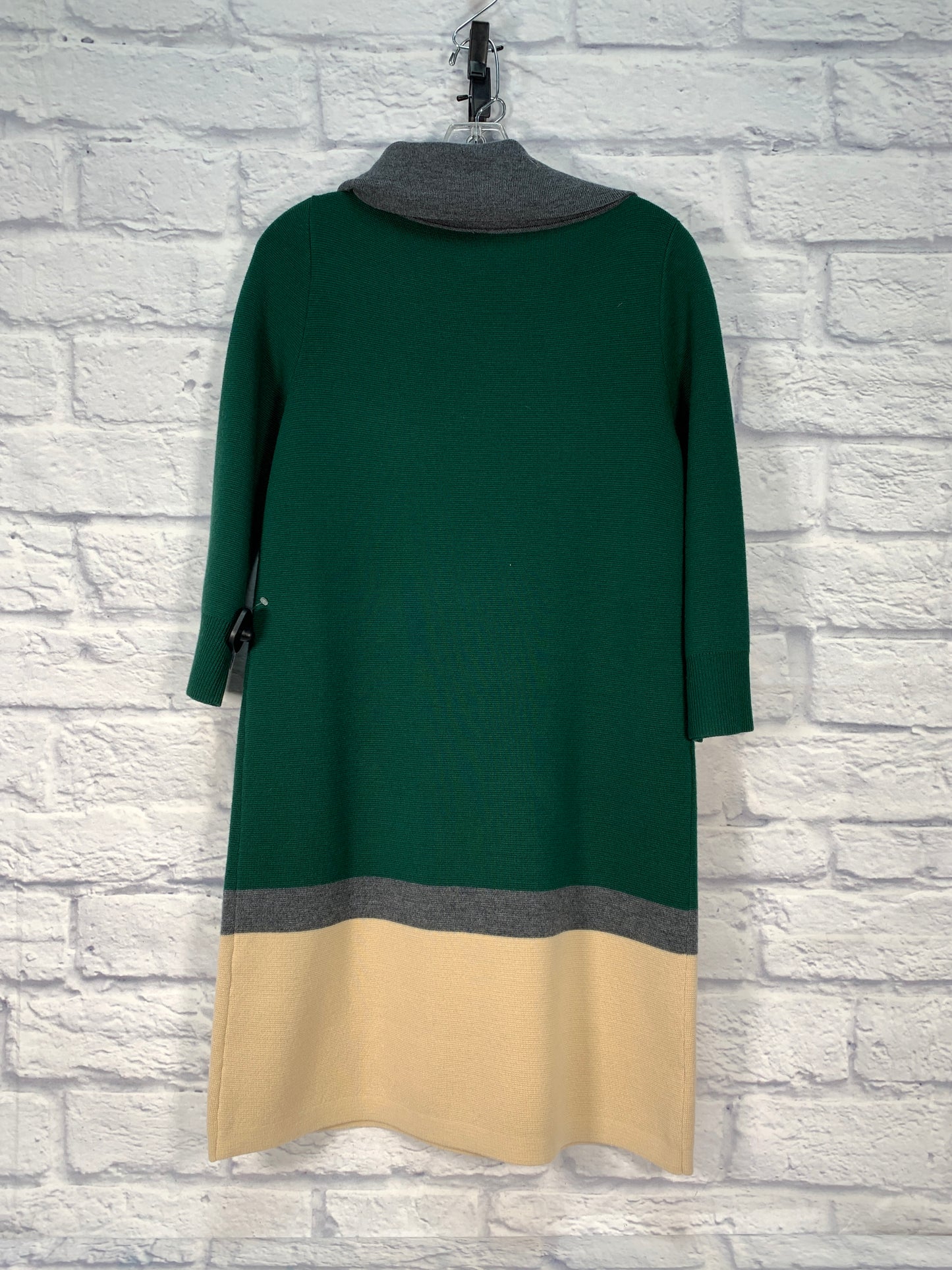 Dress Sweater By Kate Spade In Green & Grey, Size: L