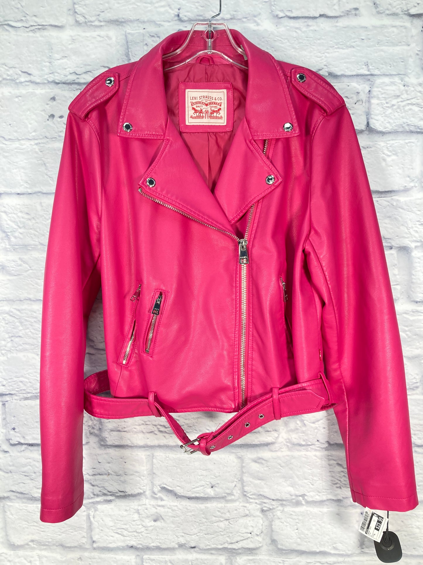 Jacket Moto By Levis In Pink, Size: Xl