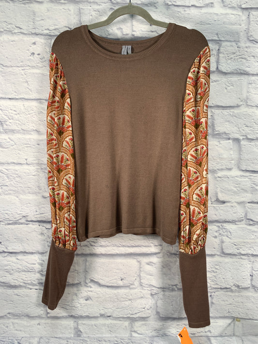 Blouse Long Sleeve By Bl-nk In Brown & Pink, Size: S