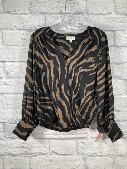 Blouse Long Sleeve By Evereve In Animal Print, Size: S