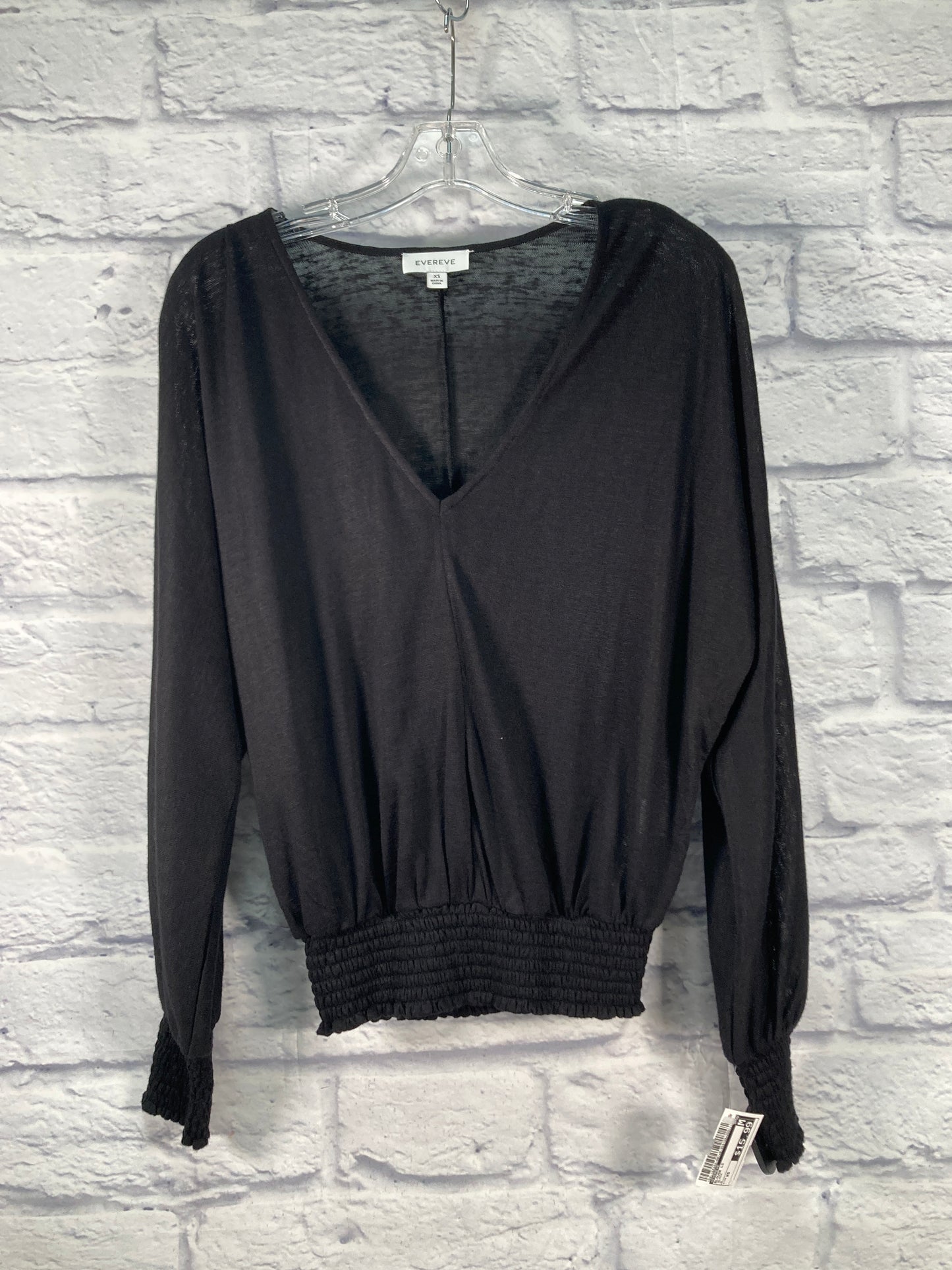 Blouse Long Sleeve By Evereve In Black, Size: Xs