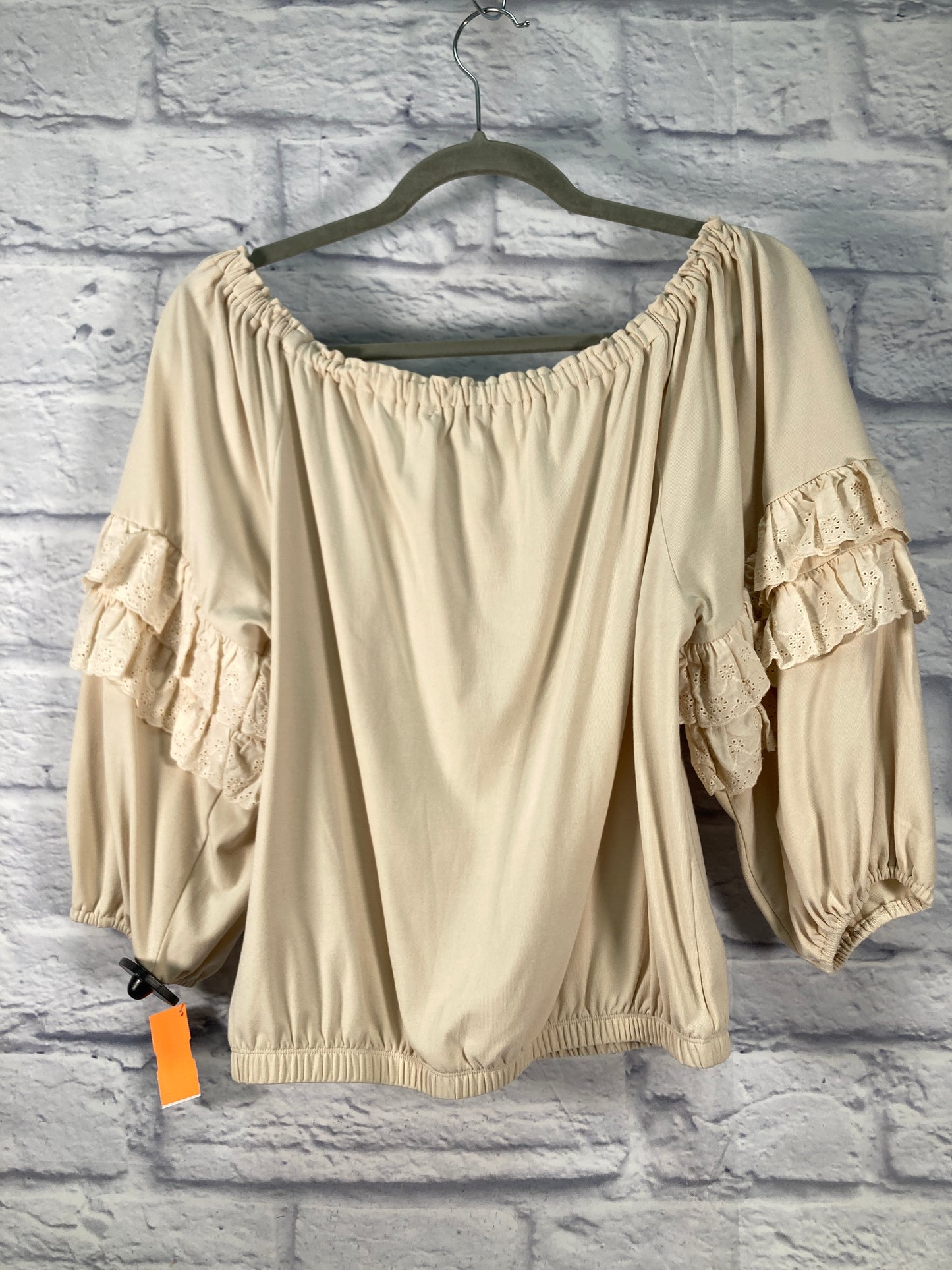 Blouse 3/4 Sleeve By Evereve In Cream, Size: S