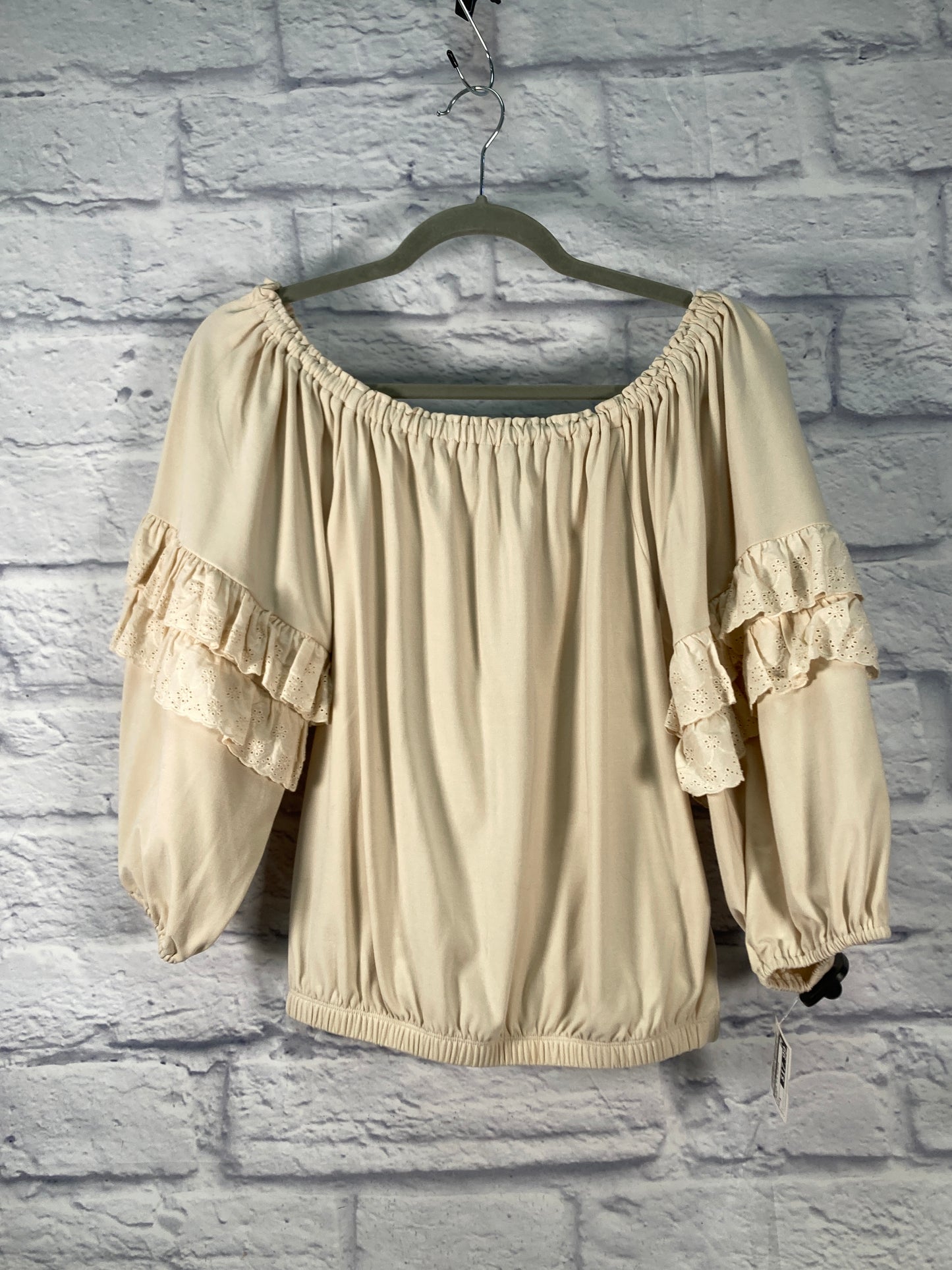 Blouse 3/4 Sleeve By Evereve In Cream, Size: S