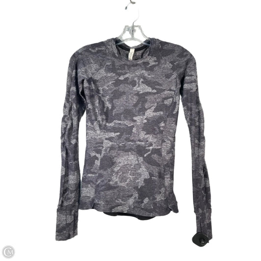 Athletic Top Long Sleeve Crewneck By Lululemon In Camouflage Print, Size: Xs