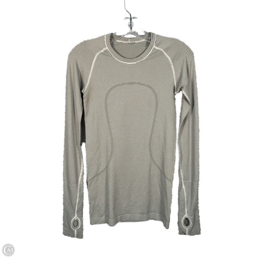 Athletic Top Long Sleeve Crewneck By Lululemon In Black & White, Size: S