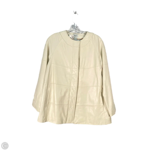 Jacket Leather By Chicos In Cream, Size: S