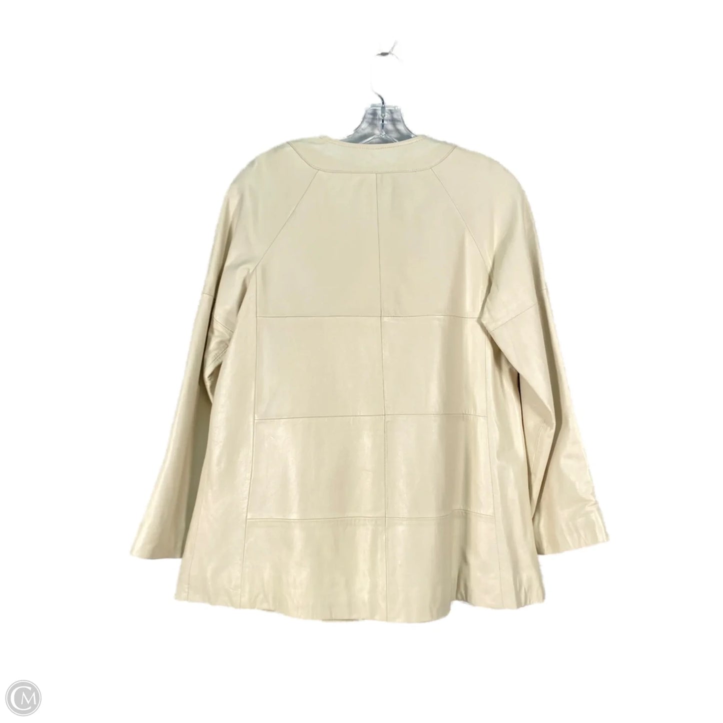 Jacket Leather By Chicos In Cream, Size: S