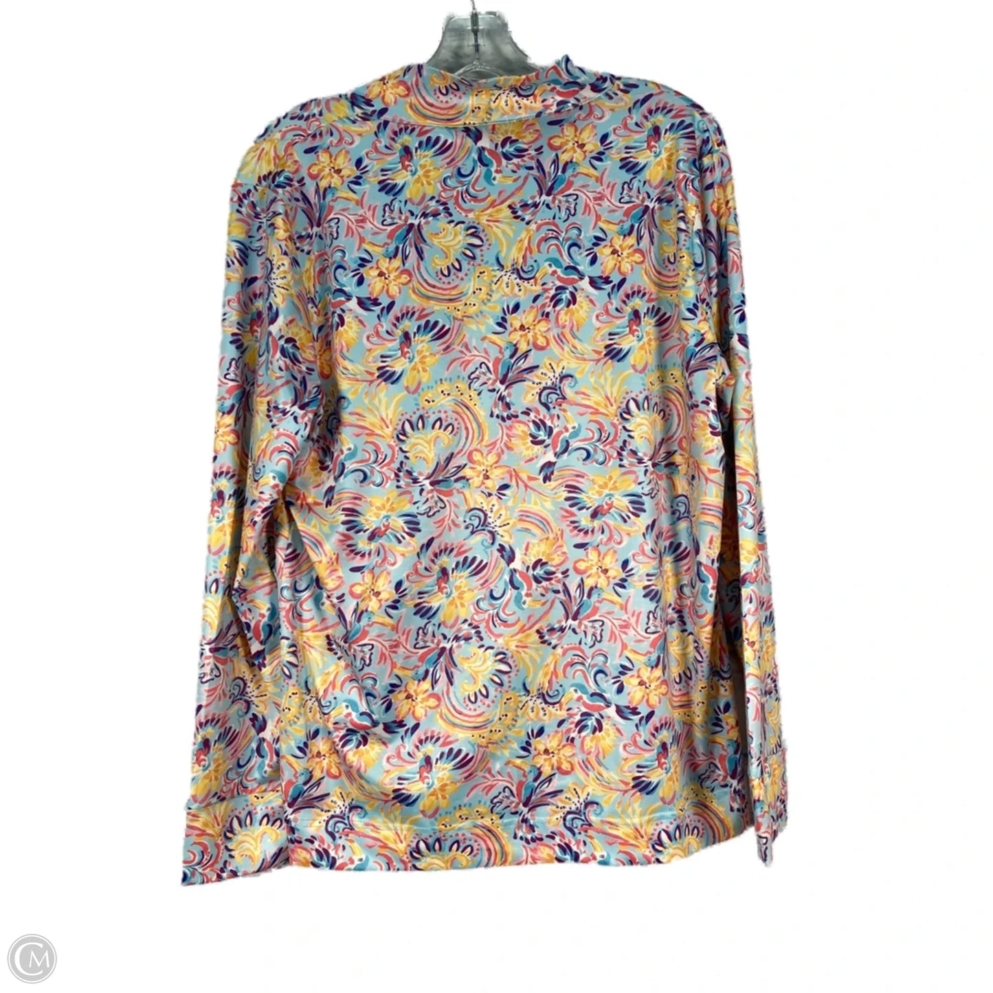 Top Long Sleeve By Stella Parker In Blue & Yellow, Size: L