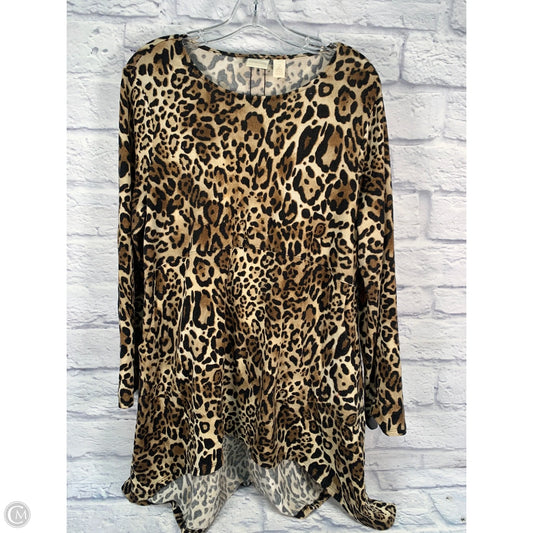Tunic Long Sleeve By Chicos In Animal Print, Size: L