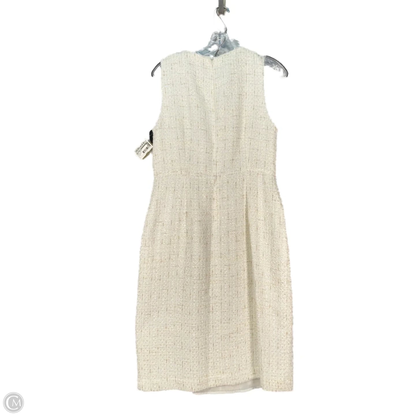 Dress Sweater By Donna Karan In Gold & White, Size: M