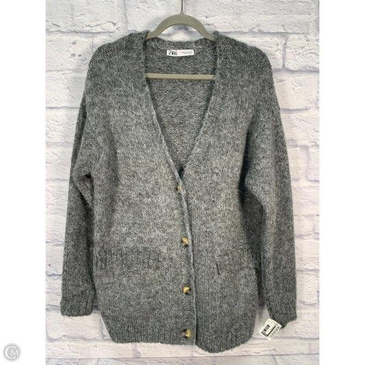 Sweater Cardigan By Zara In Grey, Size: M