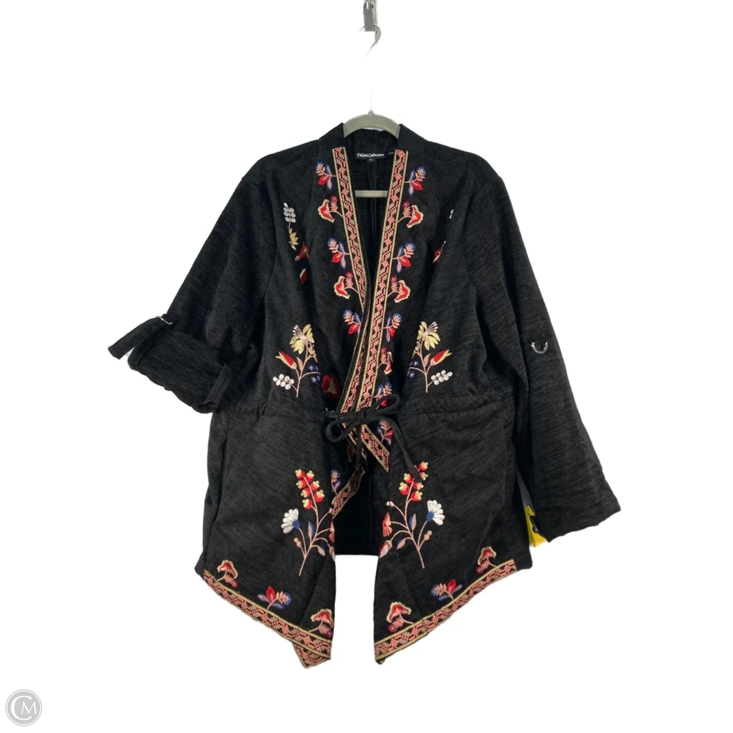 Coat Other By Tolani In Black & Yellow, Size: 1x