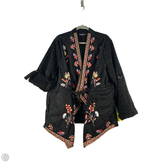 Coat Other By Tolani In Black & Yellow, Size: 1x