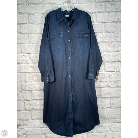 Dress Casual Maxi By Chicos In Blue Denim, Size: 2x
