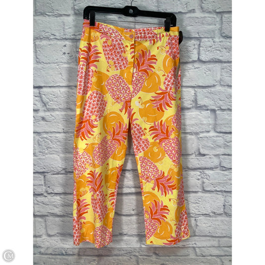 Pants Designer By Lilly Pulitzer In Orange & Yellow, Size: S